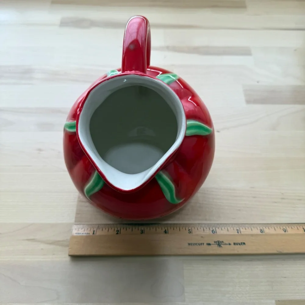 Vintage 50s The Pantry Parade Red Tomato Tilt Ball Pitcher‎ Jug